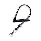 Серебристый уретральный плаг-бусины TOYFA Metal с мягким фиксириющим кольцом - ToyFa - купить с доставкой в Кургане