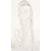 Прозрачная гелевая насадка с клиторальным отростком - 13 см. - Toyfa Basic - в Кургане купить с доставкой