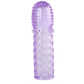 Насадка гелевая фиолетовая с точками, шипами и наплывами - 13,5 см. - Toyfa Basic - в Кургане купить с доставкой