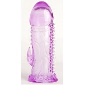 Фиолетовая гелевая насадка с шипами - 13 см. - Toyfa Basic - в Кургане купить с доставкой
