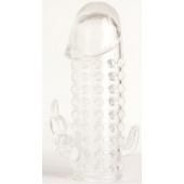 Гелевая прозрачная насадка с 2 отростками - 13 см. - Toyfa Basic - в Кургане купить с доставкой