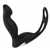 Черный вибромассажер простаты P-PLEASER W ERECTION ENHANCE - Dream Toys - в Кургане купить с доставкой