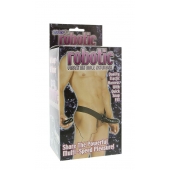 Мужской фаллопротез с вибрацией ROBOTIC MALE STRAP-ON BLACK - 17 см. - Seven Creations - купить с доставкой в Кургане
