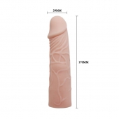 Закрытая телесная насадка-фаллос - 17 см. - Sex Expert - в Кургане купить с доставкой