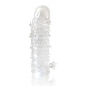 Закрытая прозрачная рельефная насадка Crystal sleeve - 13 см. - Erowoman-Eroman - в Кургане купить с доставкой