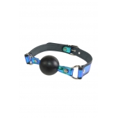 Кляп-шарик на чёрно-синих ремешках - Sitabella - купить с доставкой в Кургане