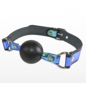 Кляп-шарик на чёрно-синих ремешках - Sitabella - купить с доставкой в Кургане