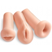 Комплект из 3 мастурбаторов All 3 Holes: вагина, анус, ротик - Pipedream - в Кургане купить с доставкой