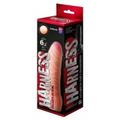 Телесная изогнутая насадка на Harness с коннектором BLACK LINE - 17 см. - LOVETOY (А-Полимер) - купить с доставкой в Кургане