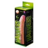 Телесная изогнутая насадка на Harness с коннектором GREEN LINE - 18 см. - LOVETOY (А-Полимер) - купить с доставкой в Кургане