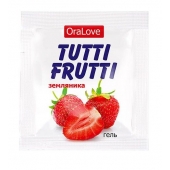 Пробник гель-смазки Tutti-frutti с земляничным вкусом - 4 гр. - Биоритм - купить с доставкой в Кургане