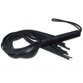 Чёрная кожаная плеть с жесткой ручкой - 63 см. - Sitabella - купить с доставкой в Кургане