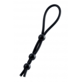 Черное лассо на пенис с тремя бусинами - A-toys - в Кургане купить с доставкой