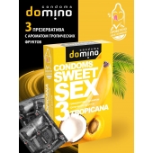 Презервативы для орального секса DOMINO Sweet Sex с ароматом тропических фруктов - 3 шт. - Domino - купить с доставкой в Кургане