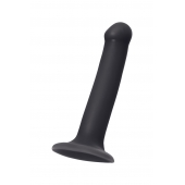 Черный фаллос на присоске Silicone Bendable Dildo M - 18 см. - Strap-on-me - купить с доставкой в Кургане