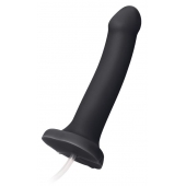 Черный фаллос с имитацией эякуляции Silicon Cum Dildo L - 19,6 см. - Strap-on-me - купить с доставкой в Кургане