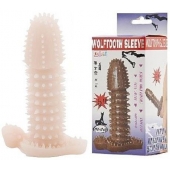 Телесная закрытая насадка на пенис с шипами - 12,5 см. - Baile - в Кургане купить с доставкой