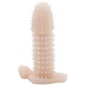 Телесная закрытая насадка на пенис с шипами - 12,5 см. - Baile - в Кургане купить с доставкой