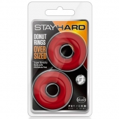 Набор из 2 красных эрекционных колец DONUT RINGS OVERSIZED - Blush Novelties - в Кургане купить с доставкой