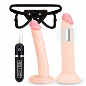 Регулируемые трусики с 2 насадками - 16 и 15 см. - Lux Fetish - купить с доставкой в Кургане