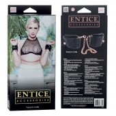 Черные мягкие наручники Entice French Cuffs с цепью - California Exotic Novelties - купить с доставкой в Кургане