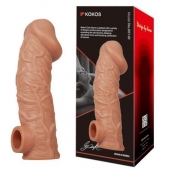 Телесная насадка на фаллос с отверстием для мошонки EXTREME SLEEVE - 17,6 см. - KOKOS - в Кургане купить с доставкой