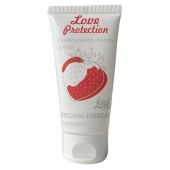 Лубрикант на водной основе с ароматом малины Love Protection Strawberry - 50 мл. - Lola Games - купить с доставкой в Кургане