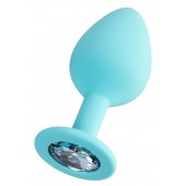 Мятная анальная втулка Brilliant с прозрачным кристаллом - 8 см. - ToyFa - купить с доставкой в Кургане