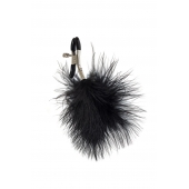 Зажимы на соски с черным пухом Euphoric - Lola Games - купить с доставкой в Кургане