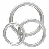 Набор из 3 эрекционных колец под металл Metallic Silicone Cock Ring Set - Orion - в Кургане купить с доставкой