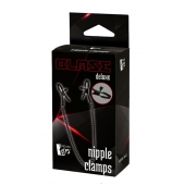 Черные зажимы на соски на цепочке BLAZE DELUXE NIPPLE CLAMPS - Dream Toys - купить с доставкой в Кургане