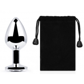 Серебристая анальная пробка с прозрачным стразом - 7,2 см. - Anal Jewelry Plug - купить с доставкой в Кургане