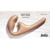 Бежевый безремневой страпон Seduction - 20,5 см. - Lola Games - купить с доставкой в Кургане