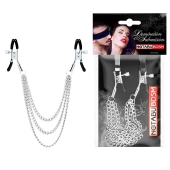 Оригинальные зажимы на соски с тройной цепочкой - Notabu - купить с доставкой в Кургане