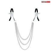 Оригинальные зажимы на соски с тройной цепочкой - Notabu - купить с доставкой в Кургане