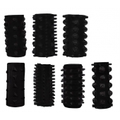 Набор из 7 черных насадок PENIS SLEEVES SET - Dream Toys - в Кургане купить с доставкой