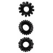 Набор из 3 черных эрекционных колец SET OF 3 COCKRINGS - Dream Toys - в Кургане купить с доставкой