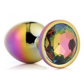 Голографическая анальная втулка с радужным кристаллом - 7,1 см. - Dream Toys - купить с доставкой в Кургане