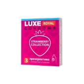 Презервативы с ароматом клубники LUXE Royal Strawberry Collection - 3 шт. - Luxe - купить с доставкой в Кургане