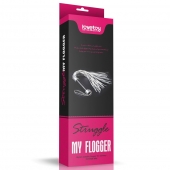 Серебристая плетка Struggle My Flogger с черной ручкой - 45 см. - Lovetoy - купить с доставкой в Кургане