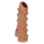 Телесная насадка с бугорками и открытой головкой Nude Sleeve M - 12 см. - KOKOS - в Кургане купить с доставкой