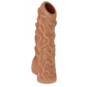 Телесная насадка с венками и открытой головкой Nude Sleeve M - 12 см. - KOKOS - в Кургане купить с доставкой