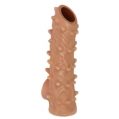 Телесная насадка с шипами и открытой головкой Nude Sleeve M - 12 см. - KOKOS - в Кургане купить с доставкой