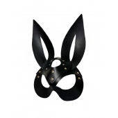 Черная кожаная маска зайки Miss Bunny - БДСМ Арсенал - купить с доставкой в Кургане