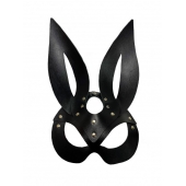 Черная кожаная маска зайки Miss Bunny - БДСМ Арсенал - купить с доставкой в Кургане