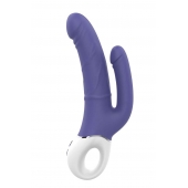 Синий анально-вагинальный вибратор Double Pleasure - 23,5 см. - Dream Toys