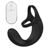 Черный анальный стимулятор с эрекционными кольцами Remote Couple Teaser - Dream Toys - в Кургане купить с доставкой