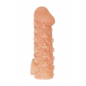 Телесная закрытая насадка с пучками шишечек Cock Sleeve Size M - 15,6 см. - KOKOS - в Кургане купить с доставкой
