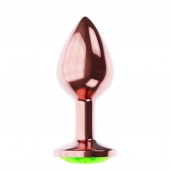 Пробка цвета розового золота с лаймовым кристаллом Diamond Emerald Shine S - 7,2 см. - Lola Games - купить с доставкой в Кургане