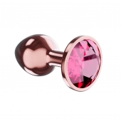 Пробка цвета розового золота с малиновым кристаллом Diamond Ruby Shine L - 8,3 см. - Lola Games - купить с доставкой в Кургане
